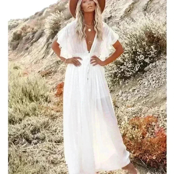 Vintage Bohemian Long Beach Dress - Picture 5 of 16